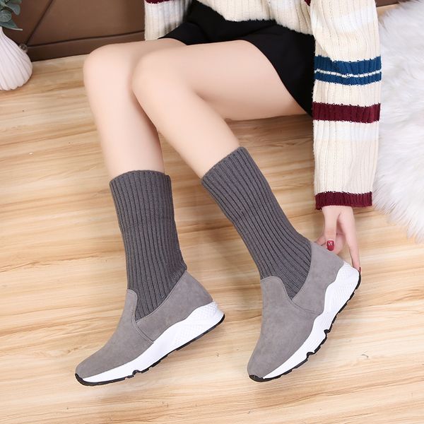 

nitting snow boots bowtie ankle short bow fur winter boot chestnut fashion 670261, Black