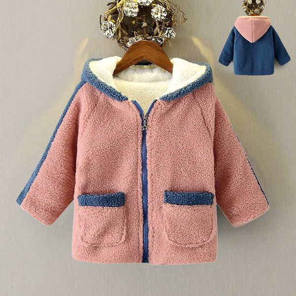 

baby girls jacket winter jacket for girls coat kids hooded zipper patchwork outerwear boys jacket toddler clothes, Blue;gray