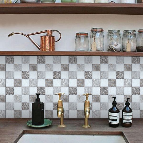 

creative mosaic tile sticker self adhesive kitchen backsplash bathroom wall tile stickers decor waterproof peel&stick pet tiles
