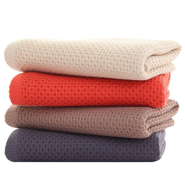

cotton japanese style waffle towel absorbent honeycomb technology solid color towel 72*32cm soft 1pcs bathroom accessories
