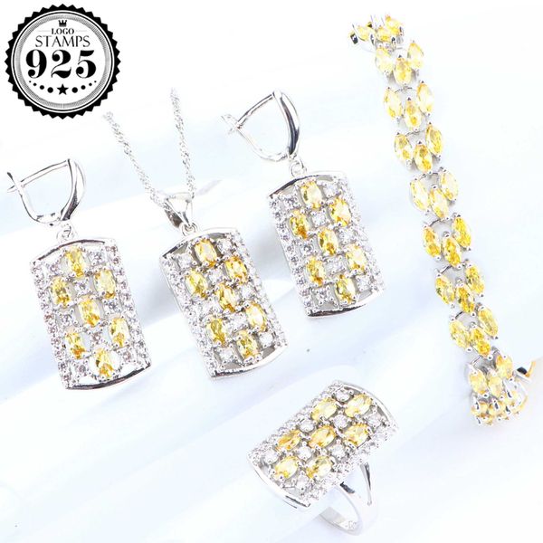 

bridal jewelry sets 925 sterling silver zirconia for costume wedding bracelet pendant ring earrings necklace sets for women
