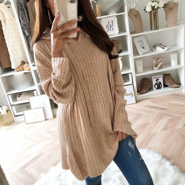 

5xl big size female hoodies winter knitted cotton warm sweatshirt women long sleeve casual pullover long loose hoodie sj1479c, Black