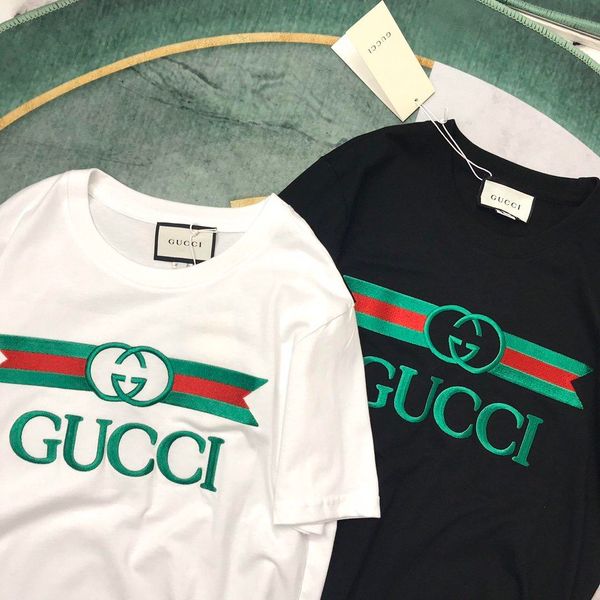 

20ss new luxurious brand guchi embroidery logos tshirts crewneck short sleeve tee breathable vest shirt streetwear tshirt outdoor t-shirt, White