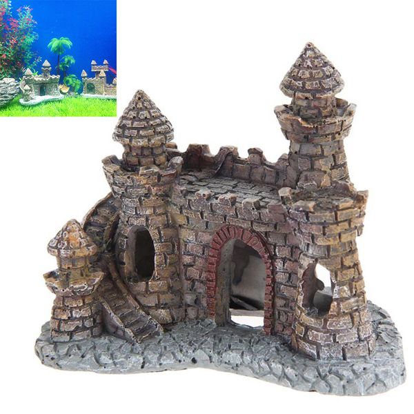 

resin cartoon castle aquariums decorations castle tower ornaments fish tank aquarium accessories decoration
