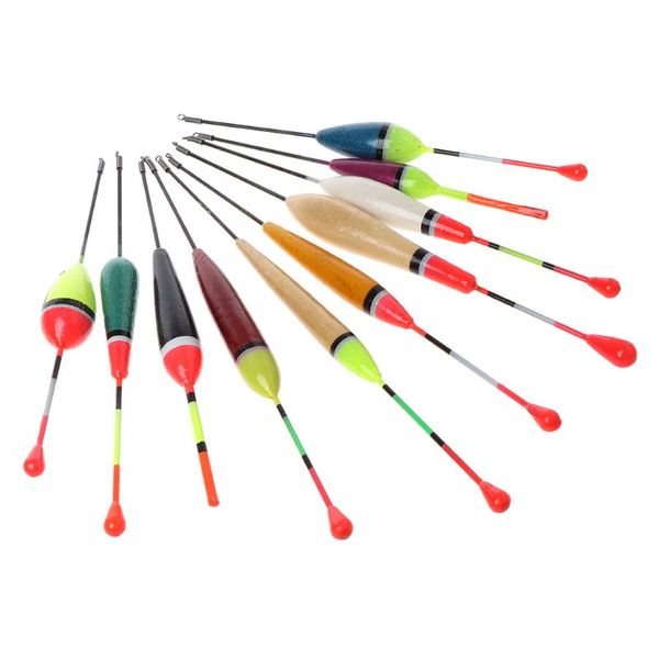 

new 10pcs/lot mix size color ice fishing float bobber set buoy boia floats for carp fishing tackle accessories