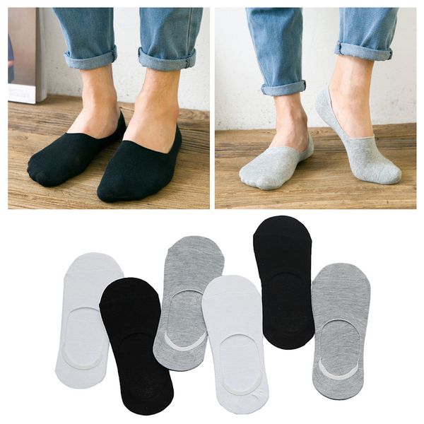 

2/3/4pairs summer women's cotton boat socks invisible silicone non slip shallow mouth socks breathable short ankle meias, Black;white
