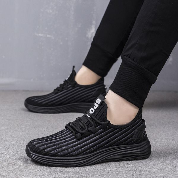

new style multi-color stripe athletic shoes comfortable fashion weaving running shoes selling men's casual