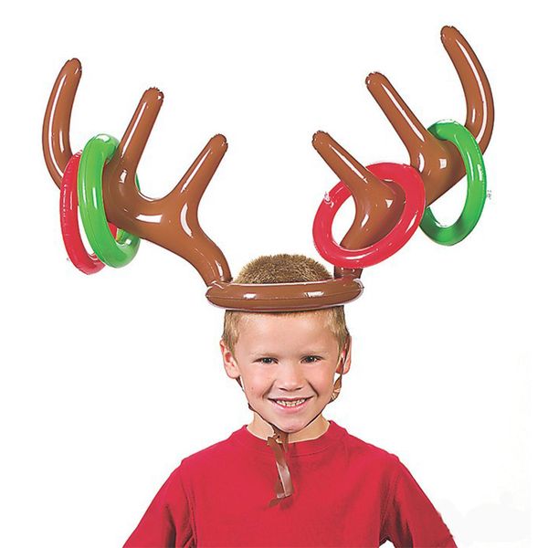 

inflatable deer ferrule reindeer antler balloon christmas party game toys children favors hat ring toss xmas holiday party birthday decor