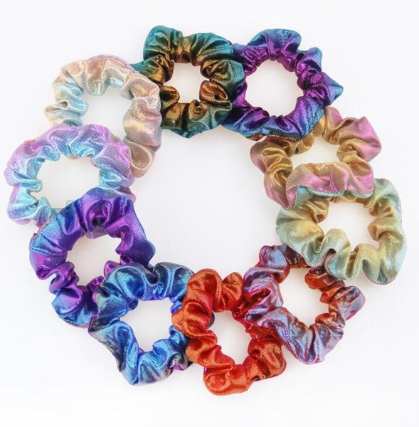 

women elegant solid elastic hair bands ponytail holder scrunchies tie hair rubber band for girls headband lady hair accessories, Slivery;white
