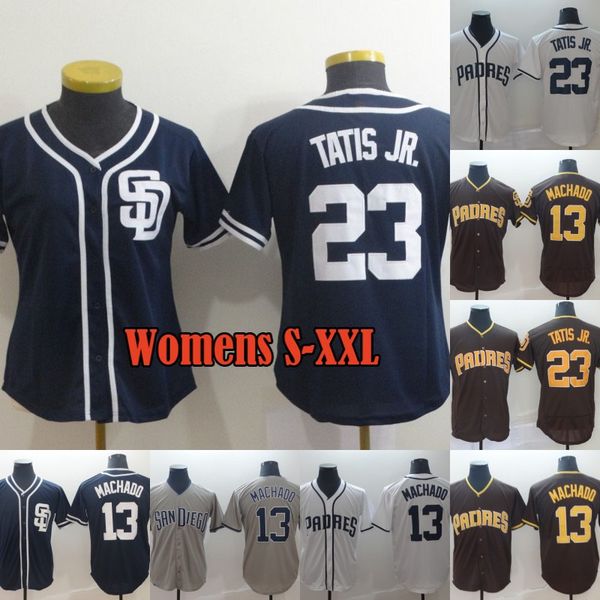 

Lady & Mens San Diego 23 Fernando Tatis Jr. 13 Manny Machado Jersey 100% Stitched Padres Baseball Jerseys Cheap Fast Shipping S-XXXL