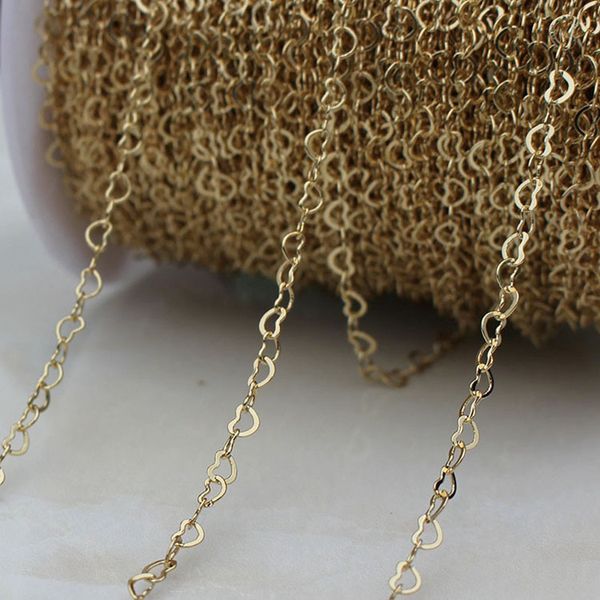 

14k защиты цвета золота мешок золота любовь цепи diy аксессуары полуфабрикаты цепь 3 4мм один метр оптом, Golden;silver