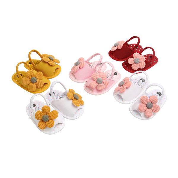 

sandals summer toddler soft lightweight infant kids baby girl cute casual sunflower princess crib shoes sneakers, Black;red