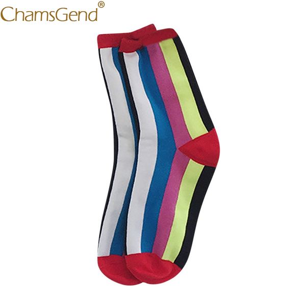 

women rainbow striped cotton socks woman girls winter fashion over ankle funny warm socks 90516, Black;white