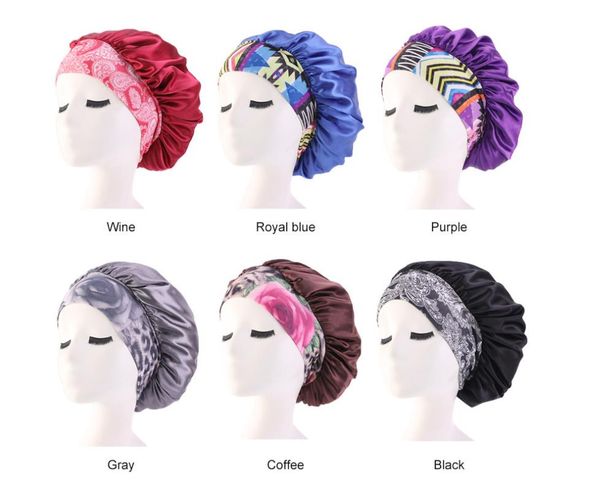 

new silk night cap style double wear side quality ethnic hat head sleep cover cap satin bonnet for beautiful women c349 hair jtxhq, White;black