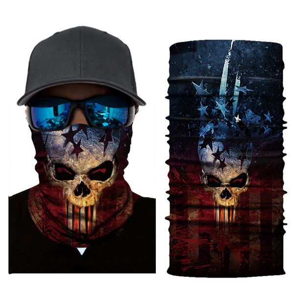 

3d cycling motorcycle neck tube bandana scarf face mask skiing balaclava halloween cosplay half face shield marvel hero scarfs, Black