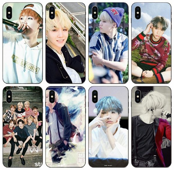 

tongtrade] suga bangtan boys case for iphone x xr xs 11 pro max 8 7 6s 5s plus samsung note 10 s10 honor 7a redmi note 3 pro case