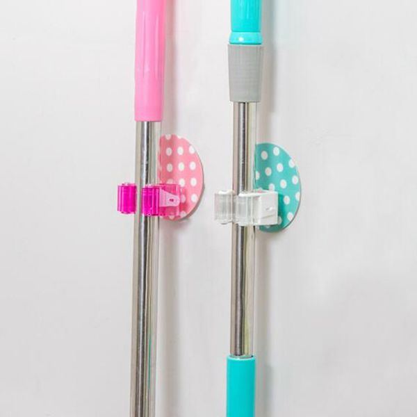 

useful new mop adhesive storage hook broom holder candy color kitchen bathroom organizer broom hanger umbrella rack deck