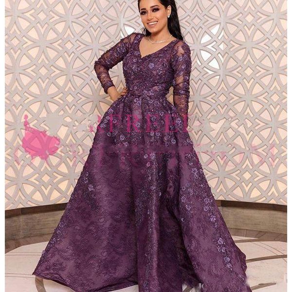 

formal evening dresses v neck long sleeves lace appliques saudi arabic zipper back formal special occasion prom dress party wear, Black;red