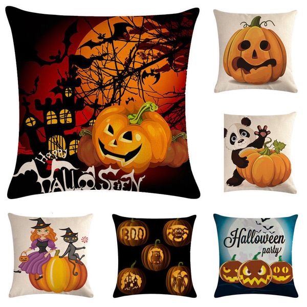 

halloween cushion cover fall decor pillow case waist throw pumpkin ghost cushion cover