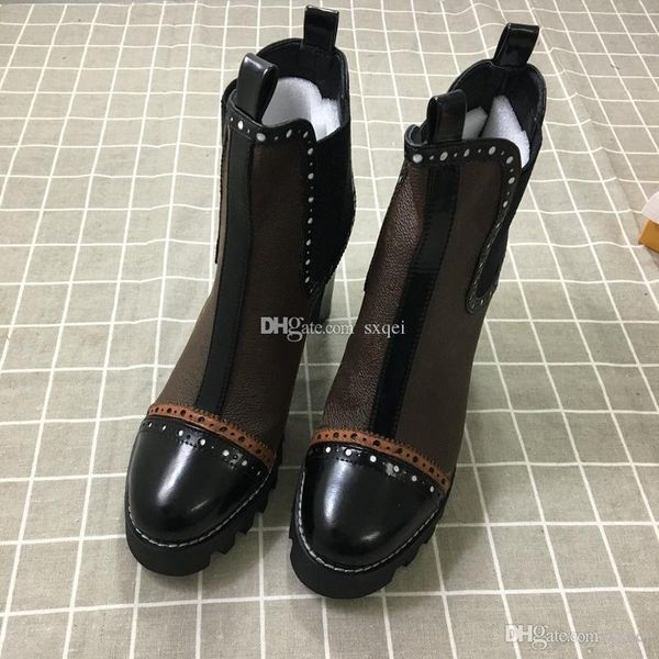 

f1013 new arriver designer women boots fashion women designer boots martin boot rough heels booties size 35-41 8 colors, Black