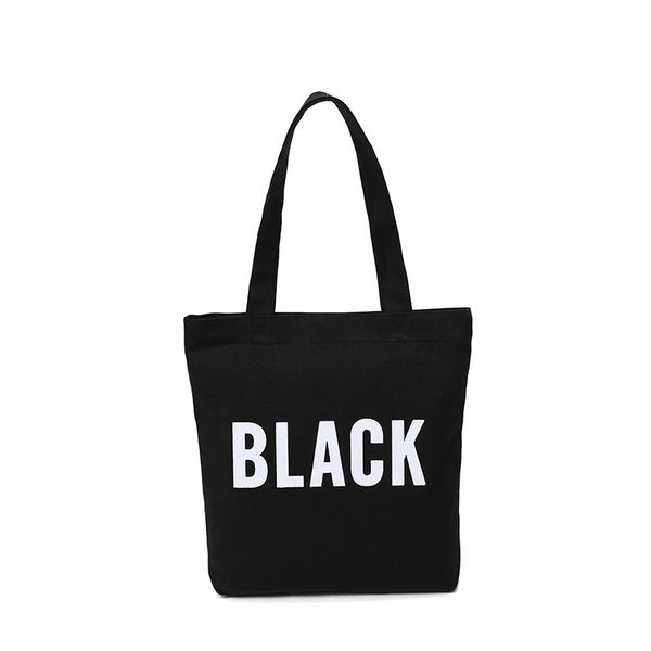 

women canvas tote bag fashion shoulder bag concise letter printing shoulder cloth bags ladies duty cotton shopping bags