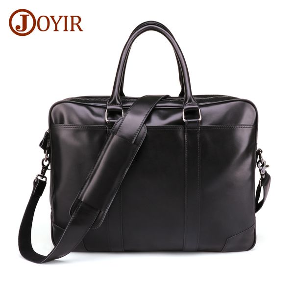 

joyir men genuine leather briefcase 15.6" laphandbag business crossbody bag man tote messenger shoulder bags male travel bag