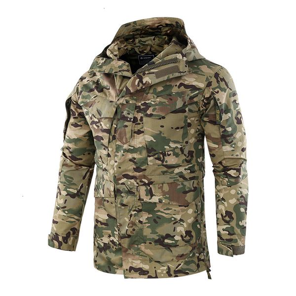 

wosport outdoor sport softshell tactical jacket sets men camo hunting clothes coat for camping hiking hooded jacket