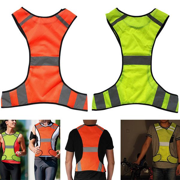 

high visibility reflective vest night work sports running cycling fluorescent vest fh99, Black;blue