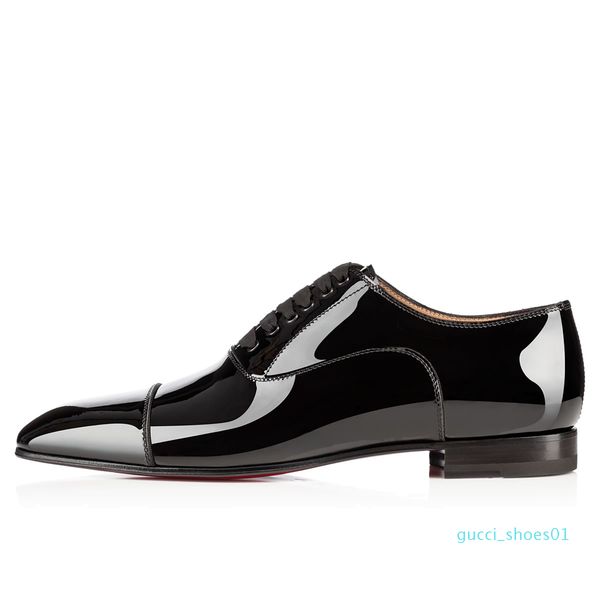 

with box fashion red bottom shoes greggo orlato flat genuine leather oxford shoes mens womens walking flats wedding party loafers 39-46 g1, Black