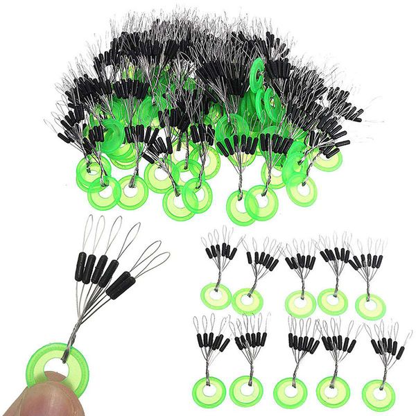 

100 pcs/lot fishing bobber float black rubber oval ser space bean connector s/ m/ l carpfishing line tackle accessories