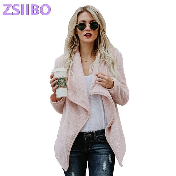 

zsiibo fashion autumn long coat women turn down collar solid pink coat casual lady slim elegant blends outerwear clothes jacket, Black