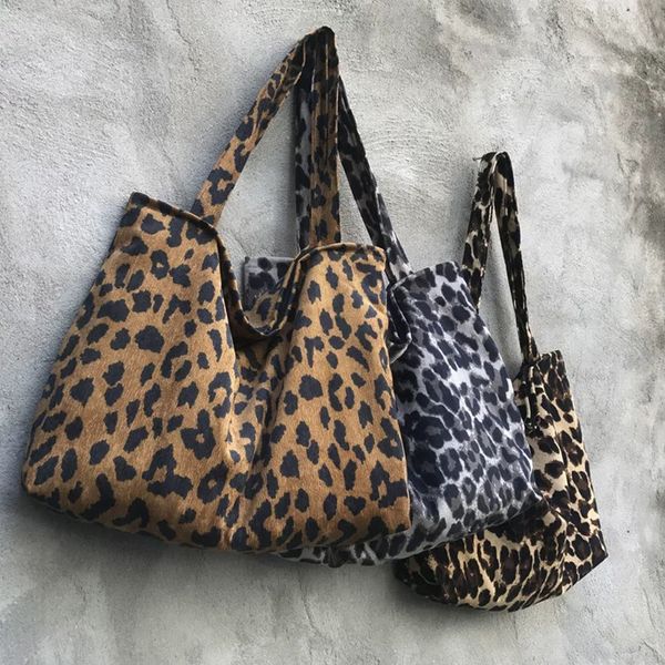 

leopard handbag women's shoulder bag female large tote bag soft corduroy crossbody messenger for women 2018