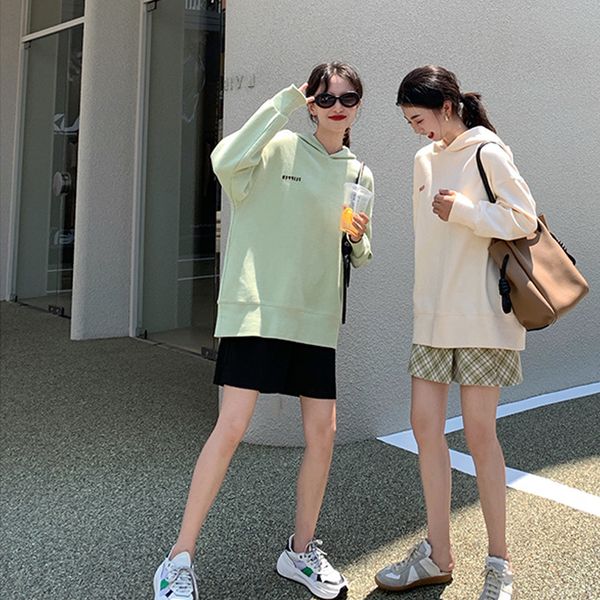 

hoodie женщин 2019 осень новый стиль моды с длинными рукавами верхней одежды литерных датчика температуры изменение цвета пуловер co, Black