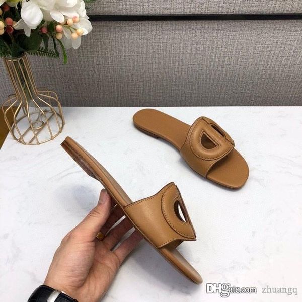 

2020 summer slides d-club mules beach indoor flat slippers women black camel blue denim white calfskin casual sandals 34-41