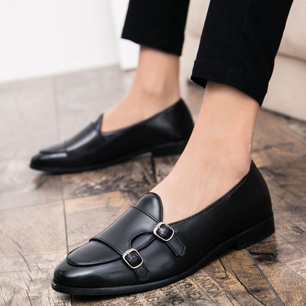 

summer men shoes casual fashion leather loafers men italian design luxury wedding shoes comfortable breathable male hv-004, Black