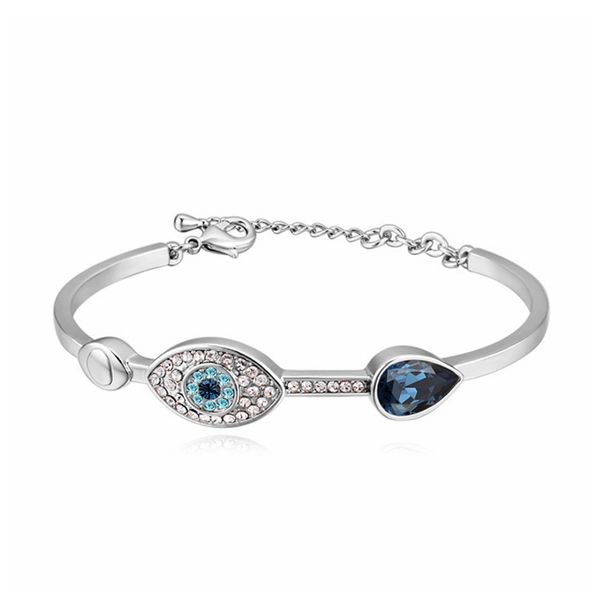 

labekaka fashion rhodium plated wrap bracelets & bangles wedding jewelry gift original embellished with crystal from, Black