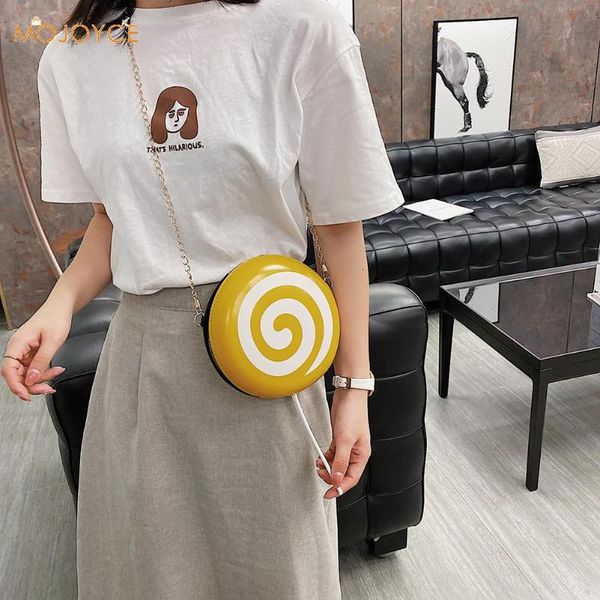 

lolly-shaped shoulder messenger bag women pu leather small chain handbag purse simple female daily messenger bag