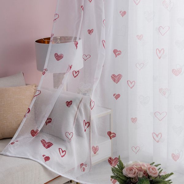

korean curtains for living dining room bedroom love tulle fresh and elegant baywindow screen finished productcustomization tulle