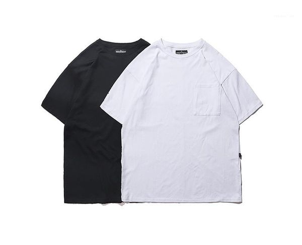 

summer tshirt mens casual solid designer brief tees loose relaxed teenager long clothin fashion high street, White;black
