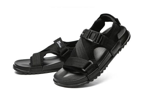 

человек пляж сандалии 2019 летний гладиатор мужская уличная обувь римские мужчины повседневная обувь шлепанцы большой размер 46 тапочки плос, Black