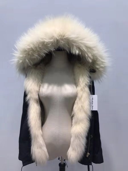 

winter coats women fur parkas beige raccoon fur trim mukla furs brand beige fox fur lining black mini parkas with ykk zipper