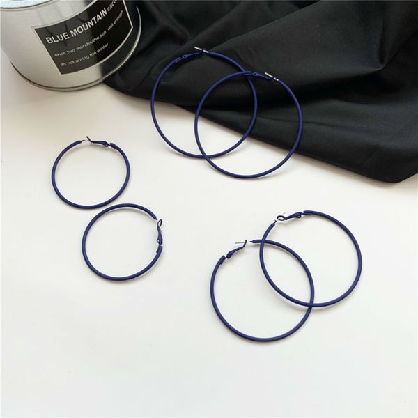 

hoop & huggie 2021 simple girl earrings silver post retro geometric circle big for women fashion jewelry accessories, Golden;silver