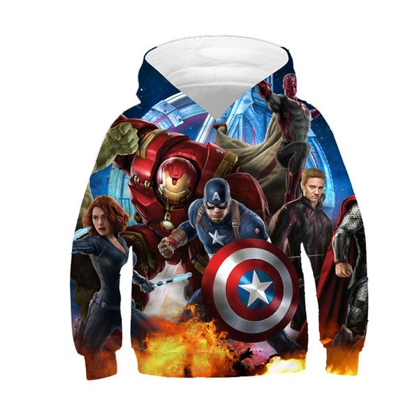 

2019 девочка / мальчик с капюшоном толстовки детские дети прохладный 3d толстовки дети пуловеры топы детская брендовая одежда 4-11y, Black