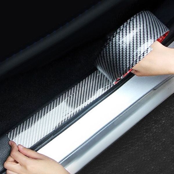 

newly car stickers 5d carbon fiber rubber styling door sill protector goods for kia toyota bmw audi mazda ford hyundai accessories (retail