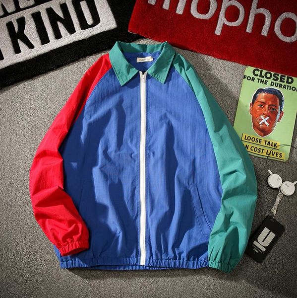 

rack jackets men's fashion contrast color printing loose casual jackets mens streetwear wild hip hop bomber jacket men m-5xl, Black;brown