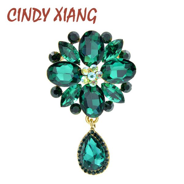 

cindy xiang 4 цвета avaibale кристалла цветок броши для женщин свадьбы контактного кулона броши ярового нового прибытие дара высокого качест, Gray