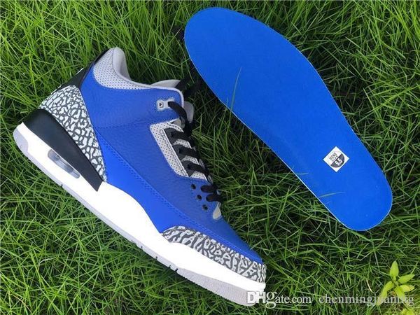 

air authentic 3 varsity royal man basketball shoes blue cement grey ct8532-400 3s men retro sports sneakers with box