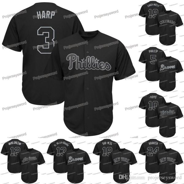 

Mens Bryce Harper 2019 Players Weekend Jersey Freddie Freeman Yoan Moncada Francisco Lindor Ronald Acuna Jr. Didi Gregorius Baseball Jerseys