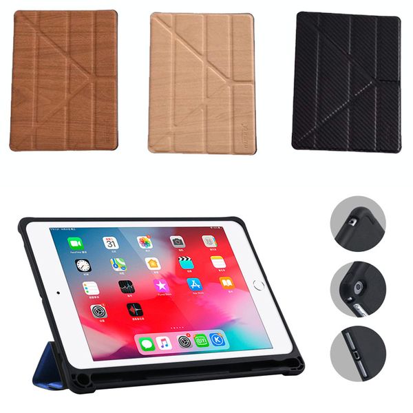 

Для IPad 9,7 2017 2018 Air Pro 10.5 +12345 древесины. Складки Больше FoldWallet Магнитные Флип PU кожа Ст