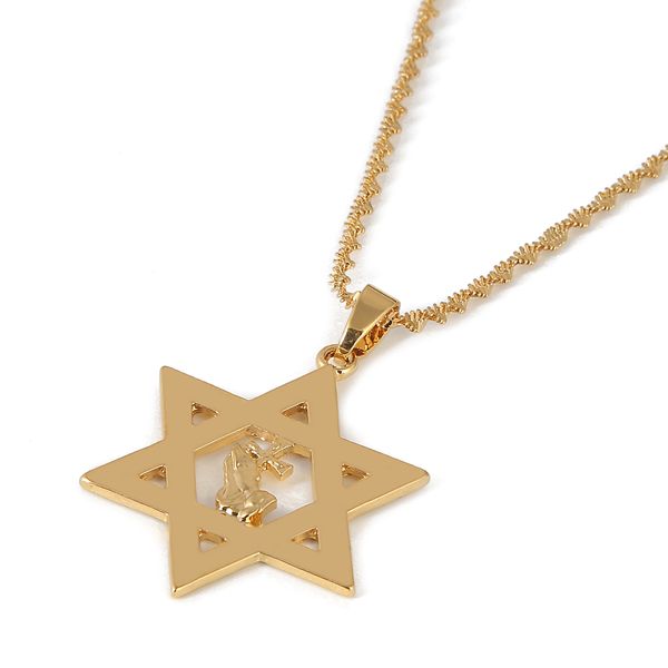 Orando Mãos Israel Estrela Hexagrama Pingente Oração Jóias Mulheres Homens Tantrismo Judaico Estrela Jóias